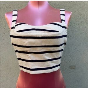 Veronica Beard Striped Bustier crop top